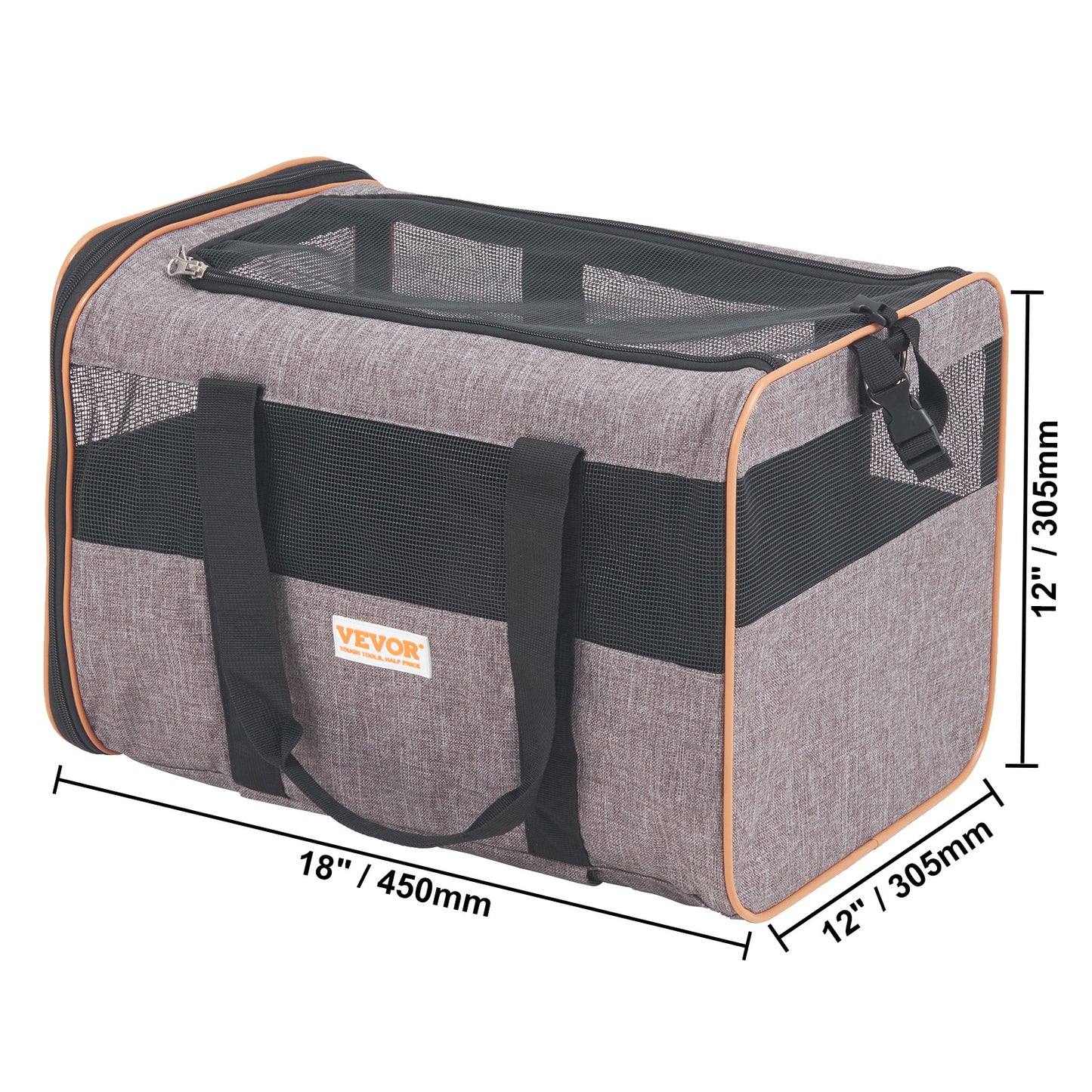 VEVOR Cat Carrier With Wheels, Airline Approved Rolling Pet Carrier With Telescopic Handle And Shoulder Strap, Dog Carrier With Wheels For Pets Under 22 Lbs, With 1 Folding Bowl, Grey,