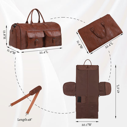 Large Capacity Men's Leather Suit Storage Bag
